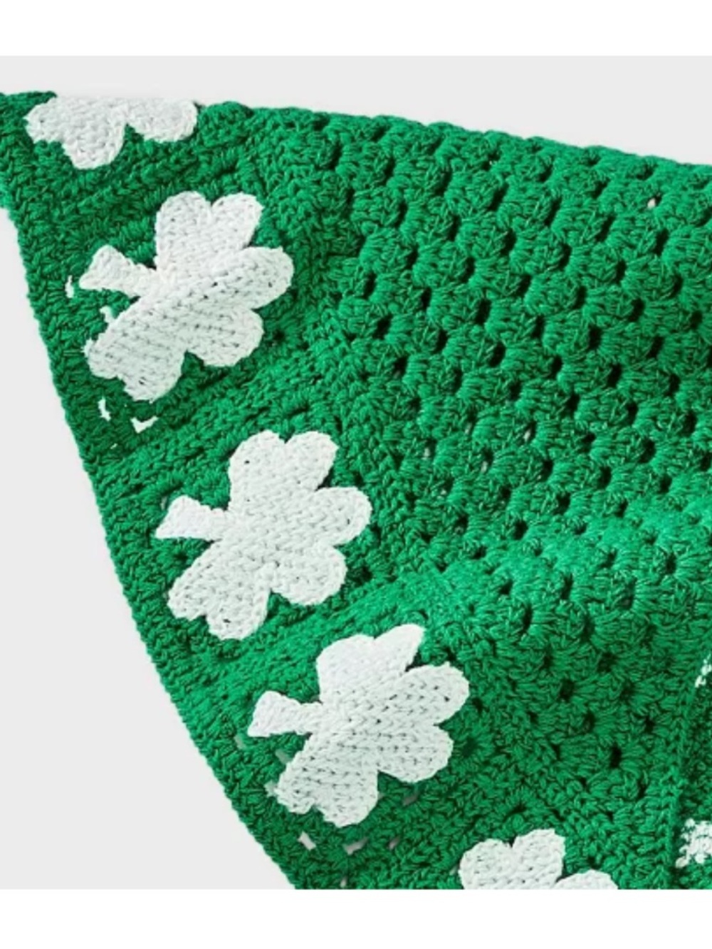 Green Crochet Clover Bandana - Picture 3 of 3